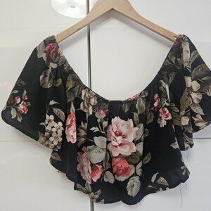 Women's Floral Print Blouse Off Shoulder Bandau